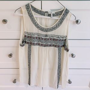 Joie off white embroidered top